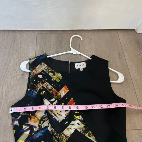 Milly Zig Zag Asymmetrical Print Dress size 4 - Picture 5 of 10